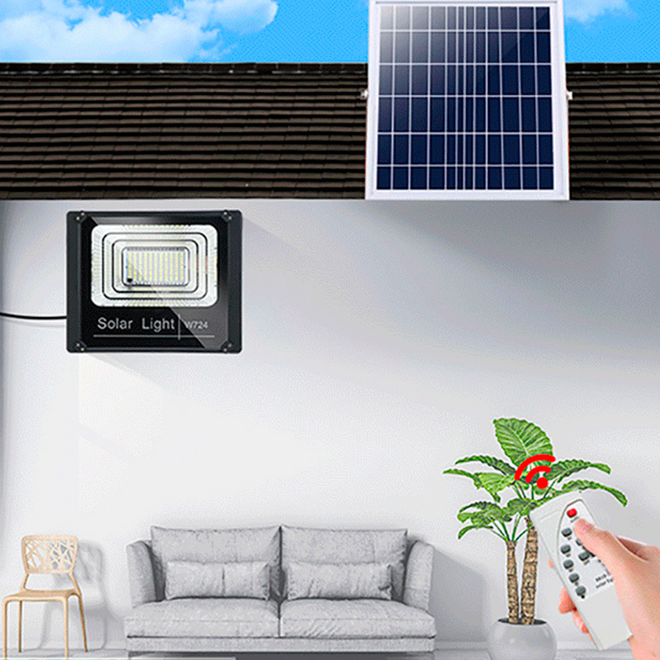 Foco led con plaza solar  y sensor de movimiento 400w